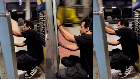 sonu sood on train footboard