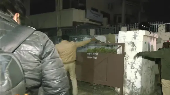 Several feared trapped as a residential building collapses on Wazir Hasanganj Road in Lucknow