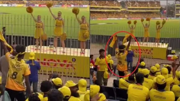 ipl 2023 csk vs kkr cheerleaders follow csk fan dance video viral