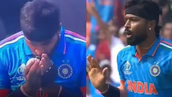 hardik pandya wicket video viral ind vs pak match world cup 2023