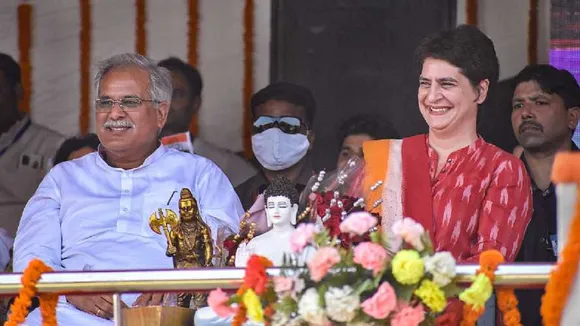 Bhupesh Baghel and Priyanka Gandhi