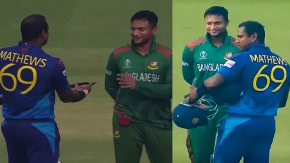 shakib al hasan reaction on angelo mathews time out