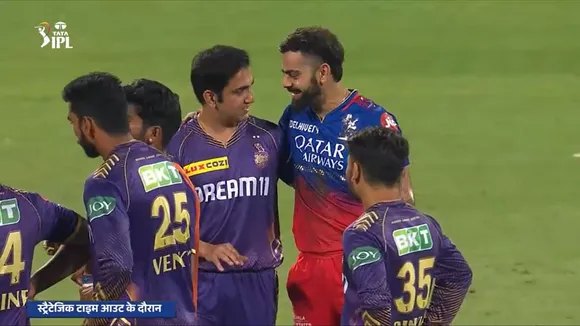rcb vs kkr Gautam Gambhir came face to face with Virat Kohli
