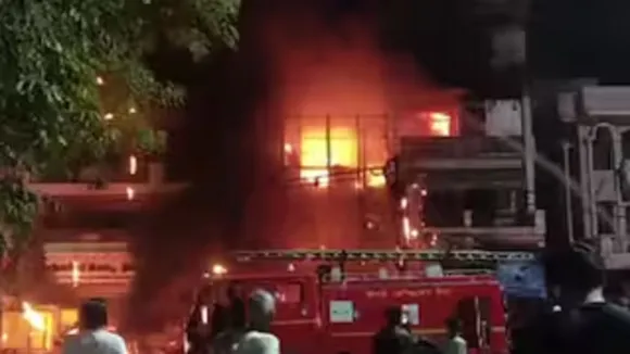 three shops were set on fire