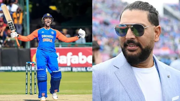 Yuvraj Singh reacts on Abhishek Sharma century