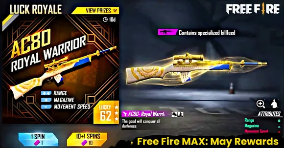 Free Fire MAX- Weapon Royale 2024 Gun Skins and May 2024 Booyah Pass