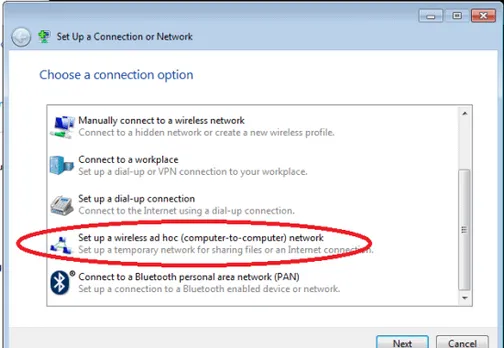 Setting Up a Wireless Computer-to-Computer Network on Windows 7