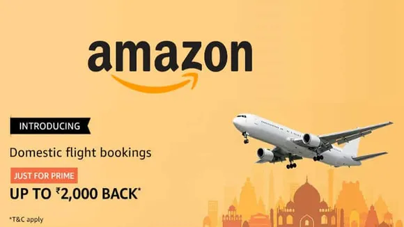 Get upto Rs 2,000 cashback on flight bookings on Amazon