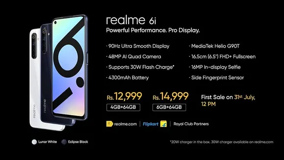 Realme 6i Officially Launched in India at Rs. 12,999, Sale Via Flipkart on July 31