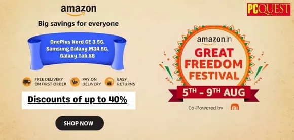 Amazon Great Freedom Festival Sale 2023: Discounts of up to 40%, OnePlus Nord CE 3 5G, Samsung Galaxy M34 5G, Galaxy Tab S8