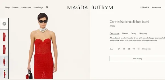 Kiara Advani in Crochet Bustier Midi Dress in Red by Magda Butrym 1.png