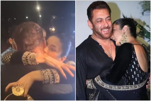 Bigg Boss 14 Fame Shehnaaz Gill Kisses Salman Khan at Eid party