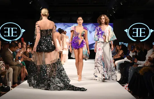 Models walk the runway for Grand Opening: Elegante Essentials feat Teresa Acosta during the House of iKons show at Leonardo Royal London St Paul's Hotel on Sept. 18, 2021, in London, England.