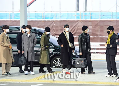 Globally Popular BTS Spotted At Incheon International Airport As They  Head Off To L.A.<br />
