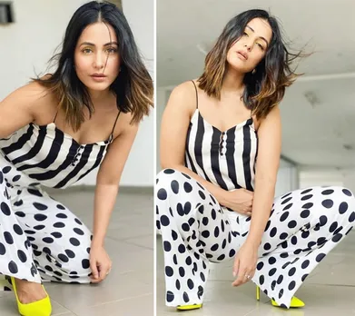 Hina Khan Rocks Print-on-Print And Wears Stripes With Polka-Dots in Latest  Pictures