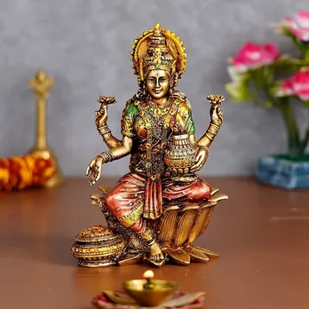 Buy Shyam Antique Creation Laxmi Statue Goddess of Money & Wealth Maa  Lakshmi Sitting On Lotus Idol MATA Blessing Murti Devi Maa Laxmi Statue for  Home Office Diwali Pooja Temple Mandir Online