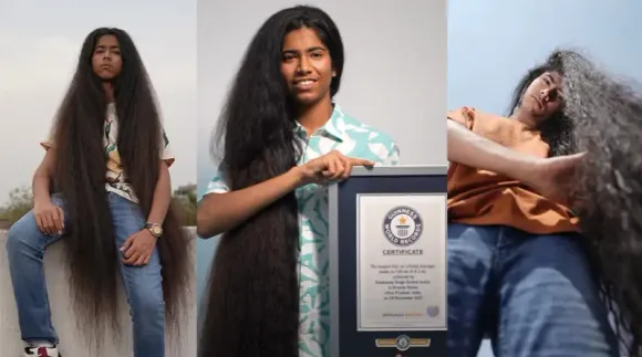 The world's longest hair owner! Uttar Pradesh teenager enters Guinness Book  of World Records - Db News