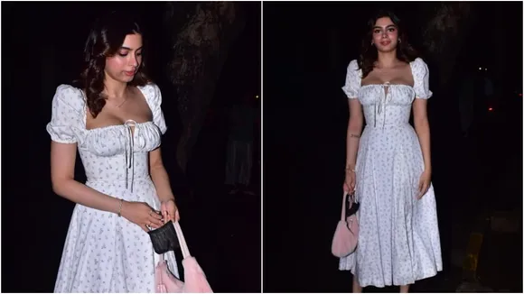 Khushi Kapoor attends Rhea Kapoor-Karan Boolani's wedding party in ₹13k  thigh-slit floral dress | Fashion Trends - Hindustan Times