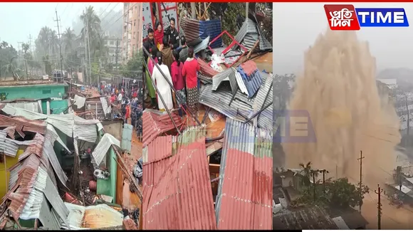 Pipeline Burst Triggers Landslide Fear in Guwahati’s Kharghuli