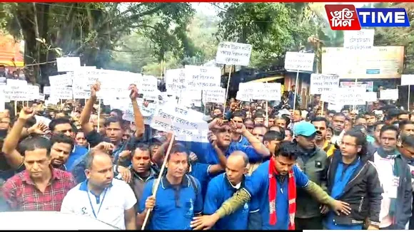 Guwahati: Protests Erupt as JJM Workers Decry Unfulfilled Promises