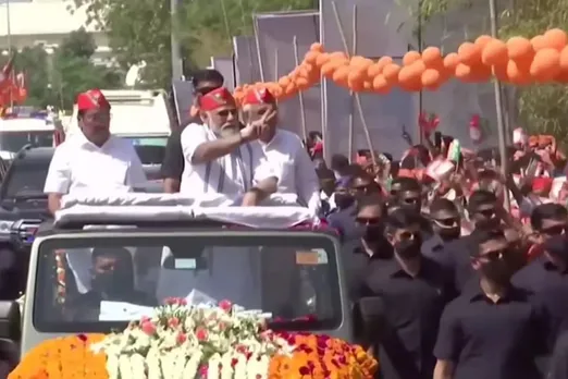 PM Modi Holds Roadshow In Gujarat After Election Win