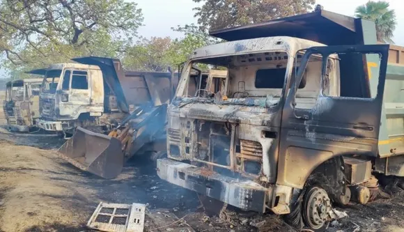 7 Vehicles Torched In 2nd Naxal Attack In Chhattisgarh