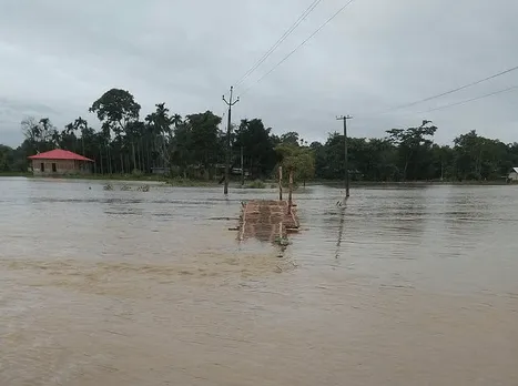 Assam: Chatrang River In Gohpur Overflows Amid Heavy Rains