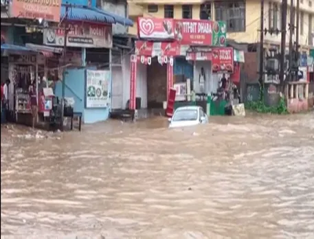 Vehicular Movement Affected in Jorabat Due to Flash Floods