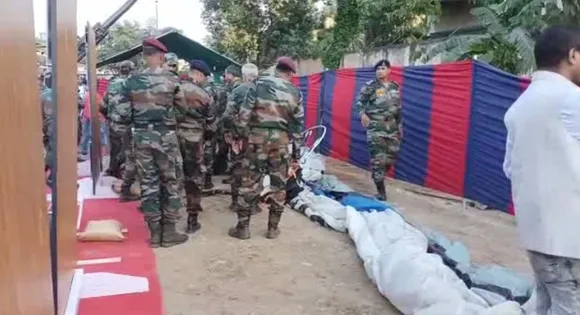 Jawan Sustain Injuries After Falling from Parachute at Sarusajai Stadium