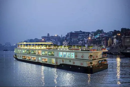 Luxury Cruise MV Ganga Vilas Reaches Ramnagar Port in Varanasi 