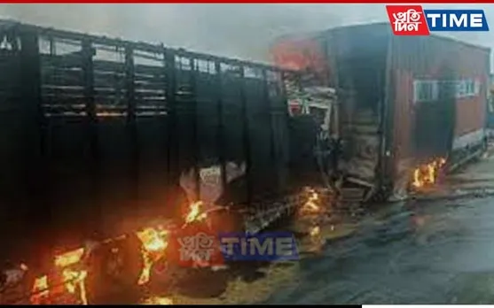 Jaipur: 5 People, Several Cattle Burnt Alive In Fire Caused By Three-Way Truck Collision