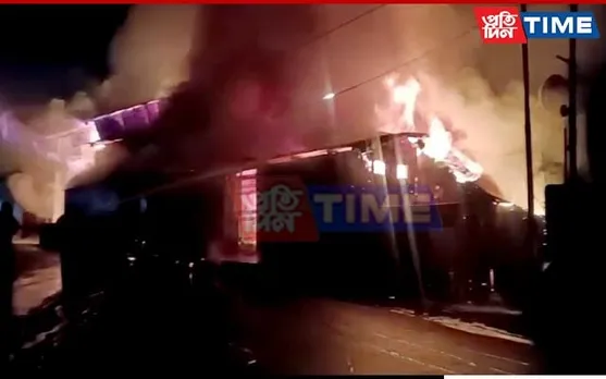 Several Shops Gutted as Fire Breaks out at Flour Mill in Shillong