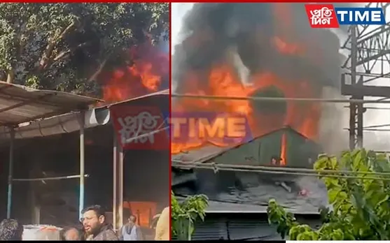 Fire Breaks out at Godown in Guwahati’s Lalganesh 