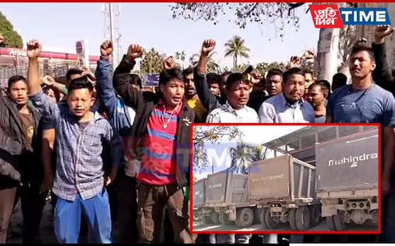 Truck Drivers Protest Centre’s New Hit-And-Run Law Across Assam