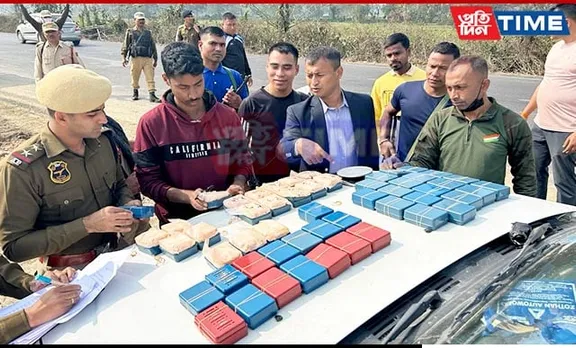 Cross-Border Drug Trafficking Foiled; 55 Boxes of Heroin Seized in Karimganj