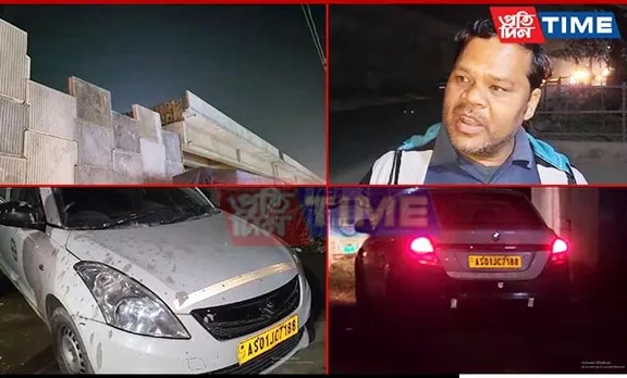 Construction Debris Endangers Passersby on Newly Built NHAI Flyover in Guwahati