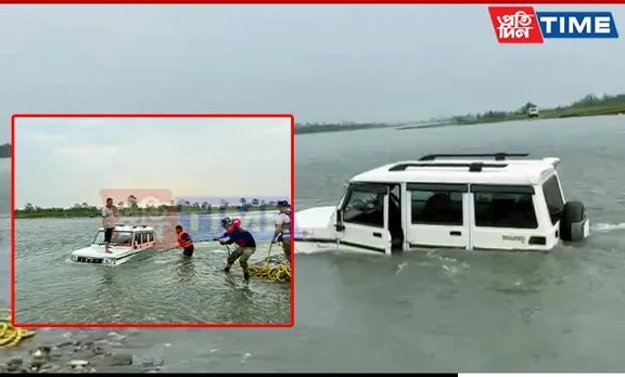 Lok Sabha Polls: Quick Response Team Vehicle Submerges in Sadiya