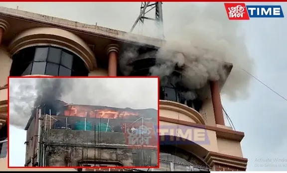 Massive Fire Breaks Out in Silchar, Students Trapped in Building; Locals Rescue Efforts Caught on Camera
