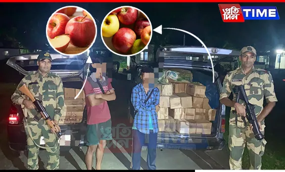 Two Held by BSF Meghalaya for Smuggling Apples to Bangladesh