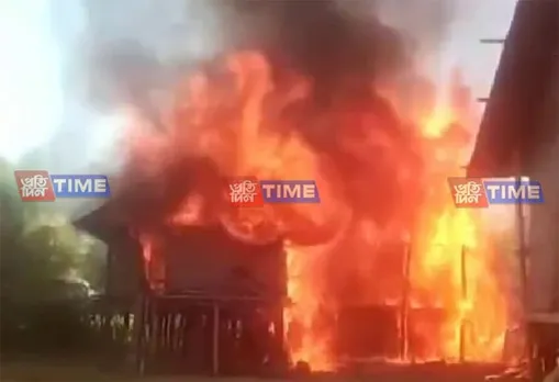Massive Fire Breaks Out At Majuli