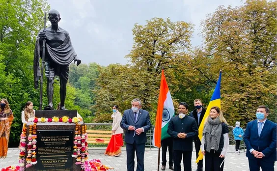 Bronze Statue Of Mahatma Gandhi Inaugurated In Ukraine