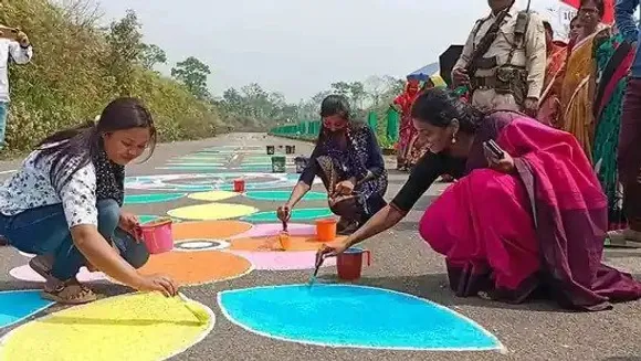 Cachar: 8-KM Long Rangoli Created For Voter Awareness, Sets Record
