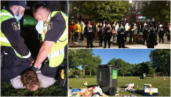 In Quebec, fireworks, garbage, and some violence accompany the conclusion of curfew.