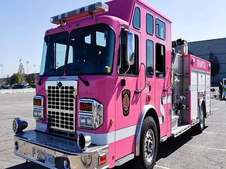 Brampton Firefighters initiated Pink Truck Tour to raise funds for Canadian Breast Cancer Foundation.