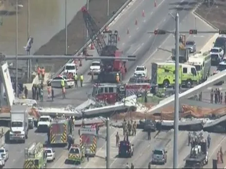 Pedestrian bridge collapses at Florida university killing many