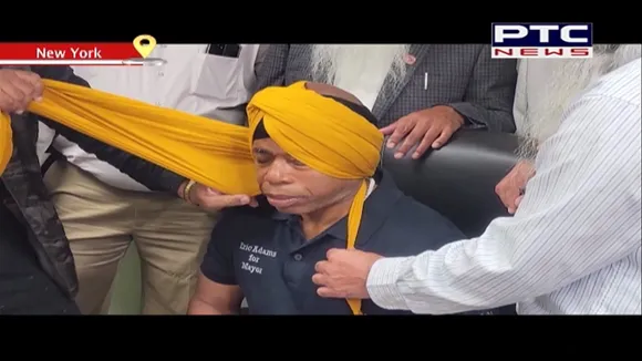 Mayor Hopefull Eric Adams Tie Turban Before Visiting Gurudwara Sikh Cultural Society
