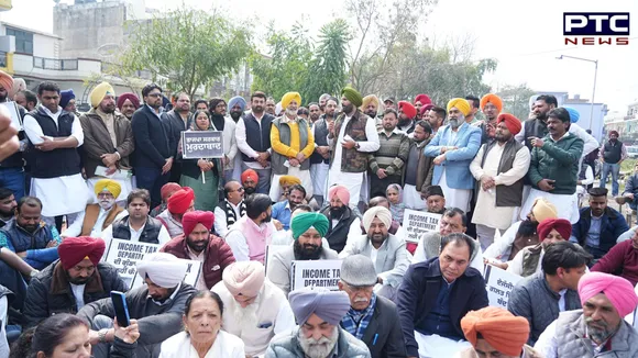 Bank account freeze case: Congress holds protest outside IT office in Chandigarh