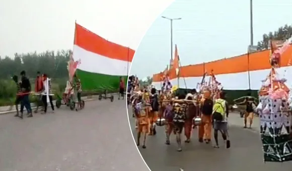 Kanwar Yatra: 35 Pilgrims Carry 361 Feet Long Tricolour