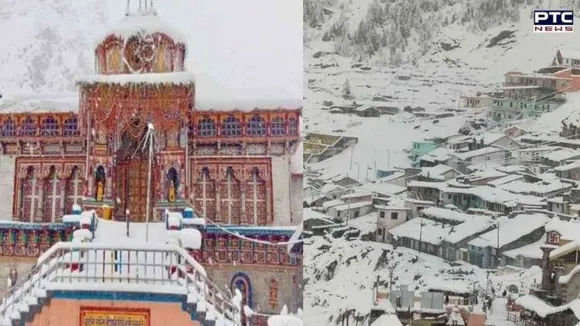 Uttarakhand: Heavy snow blankets Badrinath Dham