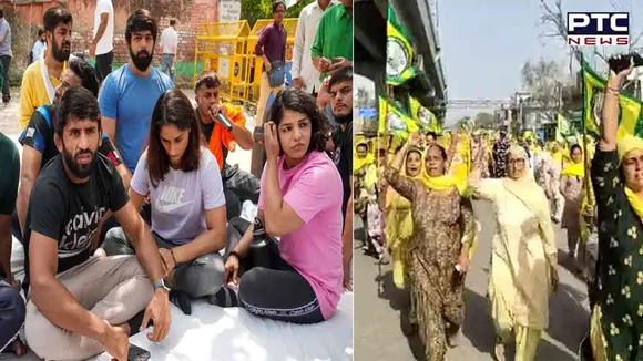 Wrestlers’ sit-in:  BKU (Ugrahan) activists hold protest at Tikri border after being denied entry into Delhi